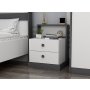 HANAH HOME Noćni stočić Life White Anthracite - slika 1