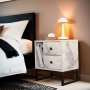 HANAH HOME Noćni stočić Glimmer Fressia Marble Black - slika 2