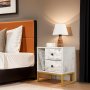 HANAH HOME Noćni stočić Glimmer Fressia Marble Gold - slika 2