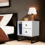 HANAH HOME Noćni stočić Glimmer White Black - slika 2