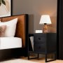 HANAH HOME Noćni stočić Glimmer Wood Black Black - slika 2