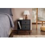 HANAH HOME Noćni stočić Glimmer Wood Black Black - slika 3