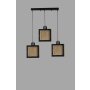 OPVIQ Kumsal 3 Lu Sıralı Siyah Rattan Avize luster - slika 2