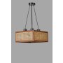 OPVIQ Kumsal 4 Lu Kare Ceviz Rattan Avize luster - slika 3