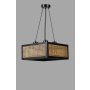OPVIQ Kumsal Kare 4 Lu Siyah Rattan Avize luster - slika 4