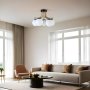OPVIQ Roma 5 Li Siyah Beyaz Camlı Avize Crno - Beli luter - slika 3