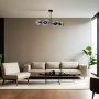 OPVIQ Yeni Favori 6 Lı Siyah Fume Camlı Avize Crni luster - slika 2