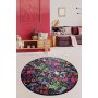 Conceptum Hypnose Pictura Black Multicolor okrugli tepih sa cvetnim printom 100 cm (882CHL3214) - slika 1