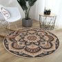 Conceptum Hypnose Woopamuk490 Okrugli tepih u braon boji sa printom (599HFT5104) 100 x 100 - slika 1