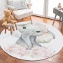 Conceptum Hypnose Woopamuk150 Beli okrugli tepih sa printom 100 x 100 (625HFT2747) - slika 1