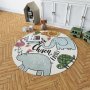 Conceptum Hypnose Woopamuk103 Okrugli beli tepih sa printom 100 x 100 (625HFT2225) - slika 1