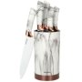KLAUSBERG KB7800 KUHINJSKI SET NOŽEVA SA POSTOLJEM BELI MERMER 6 - slika 1