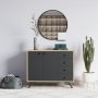 HANAH HOME Waga Oak Anthracite komoda - slika 1