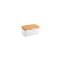 KINGHOFF KH1795 KUTIJA ZA HLEB METAL BAMBUS 30x20x14CM BELA - slika 1