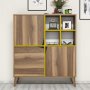HANAH HOME Pulse Walnut Yellow komoda - slika 1