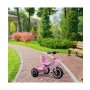 ECO TOYS Tricikl sa neklizajućim rukohvatima, zvoncem i korpom WQL-1999 Pink - slika 4