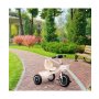 ECO TOYS Tricikl sa neklizajuim rukohvatima, zvoncem i korpom, Beige - slika 2
