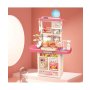 ECO TOYS Decija kuhinja sa zvukom, LED svetlom, sudoperom i 10 dodataka roze - slika 2