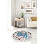 Conceptum Hypnose Okrugli beli tepih za decu Blue Cats 140 cm (882CHL1647) - slika 1