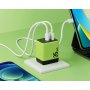 WEKOME WP-U36 Super brzi Strujni GaN Punjač, 2-porta USB (3.0 i 3.1 Tip C) 35W, zeleni - slika 3