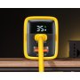 WEKOME WP-U25 Super brzi Strujni GaN Punjač, 2-porta USB (3.0 i 3.1 Tip-C) 35W, sa displejom, žuti - slika 2