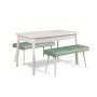 HANAH HOME Trpezarijski sto sa 2 klupe Costa 0400 White Green - slika 2