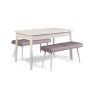 HANAH HOME Trpezarijski sto sa 2 klupe Costa 0701 White Soho Grey - slika 2