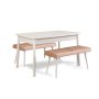 HANAH HOME Trpezarijski sto sa 2 klupe Costa 0900 White Stone - slika 2