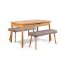 HANAH HOME Trpezarijski sto sa 2 klupe Costa 0701 Atlantic Pine Soho Grey - slika 2