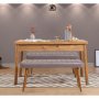 HANAH HOME Trpezarijski sto sa 2 klupe Costa 0701 Atlantic Pine Soho Grey - slika 1