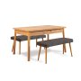 HANAH HOME Trpezarijski sto sa 2 klupe Costa 1053 Atlantic Pine Anthracite - slika 2