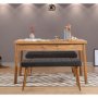 HANAH HOME Trpezarijski sto sa 2 klupe Costa 1053 Atlantic Pine Anthracite - slika 1