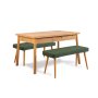 HANAH HOME Trpezarijski sto sa 2 klupe Costa 1070 Atlantic Pine Green - slika 2