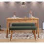 HANAH HOME Trpezarijski sto sa 2 klupe Costa 1070 Atlantic Pine Green - slika 1
