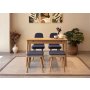 HANAH HOME Trpezarijski sto i stolice Vina Mini 02 1048 Oak Dark Blue - slika 1