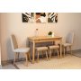 HANAH HOME Trpezarijski sto i stolice Vina Mini 02 1005 Oak Cream - slika 5