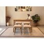 HANAH HOME Trpezarijski sto i stolice Vina Mini 05 0900 Oak Stone - slika 1