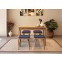 HANAH HOME Trpezarijski sto i stolice Vina Mini 05 1048 Oak Dark Blue - slika 1