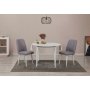 HANAH HOME Trpezarijski sto i stolice Vina 0701 - White Grey - slika 1
