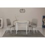 HANAH HOME Trpezarijski sto i stolice Vina 1005 3 v2 - White Cream - slika 1