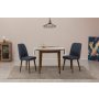 HANAH HOME Trpezarijski sto i stolice Vina 1048 - Walnut Navy Blue - slika 1