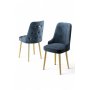 HANAH HOME Set 6 stolica Newa Anthracite Gold - slika 2