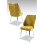 HANAH HOME Set 2 stolice Pufi Yellow Chrome - slika 1