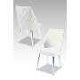 HANAH HOME Set 2 stolice Pufi Cream Chrome - slika 1