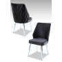 HANAH HOME Set 2 stolice Pufi Anthracite Chrome - slika 1
