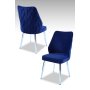 HANAH HOME Set 2 stolice Pufi Sax Blue Chrome - slika 1