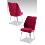 HANAH HOME Set 2 stolice Pufi Tile Red Chrome - slika 1