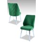 HANAH HOME Set 2 stolice Pufi Green Chrome - slika 1