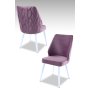 HANAH HOME Set 2 stolice Pufi Lilac White - slika 1