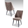 HANAH HOME Set 2 stolice Pufi Cappuccino Black - slika 1